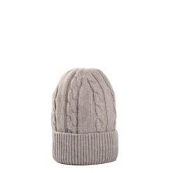 BERRETTO BEIGE A trecce in cashmere