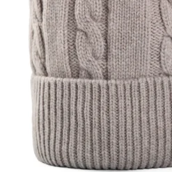 BERRETTO BEIGE A trecce in cashmere