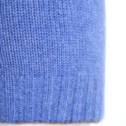 BERRETTO BICOLORE AZZURRO POLVERE E MARRONE In cashmere