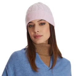 BERRETTO ROSA A trecce in cashmere