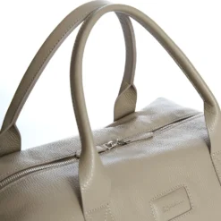 BORSA DA VIAGGIO BEIGE In pelle martellata