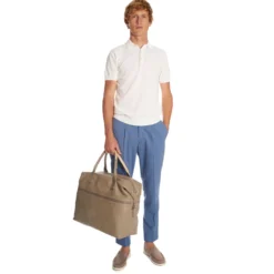 BORSA DA VIAGGIO BEIGE In pelle martellata