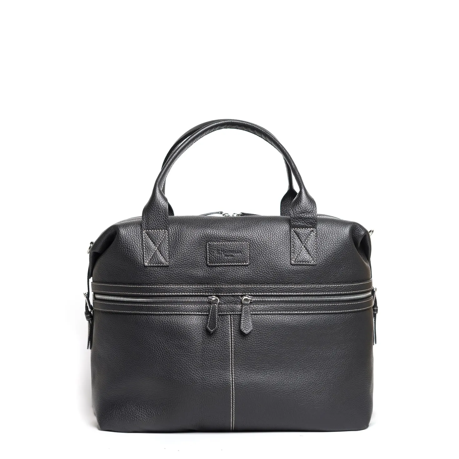 BORSA DA VIAGGIO NERA In pelle martellata