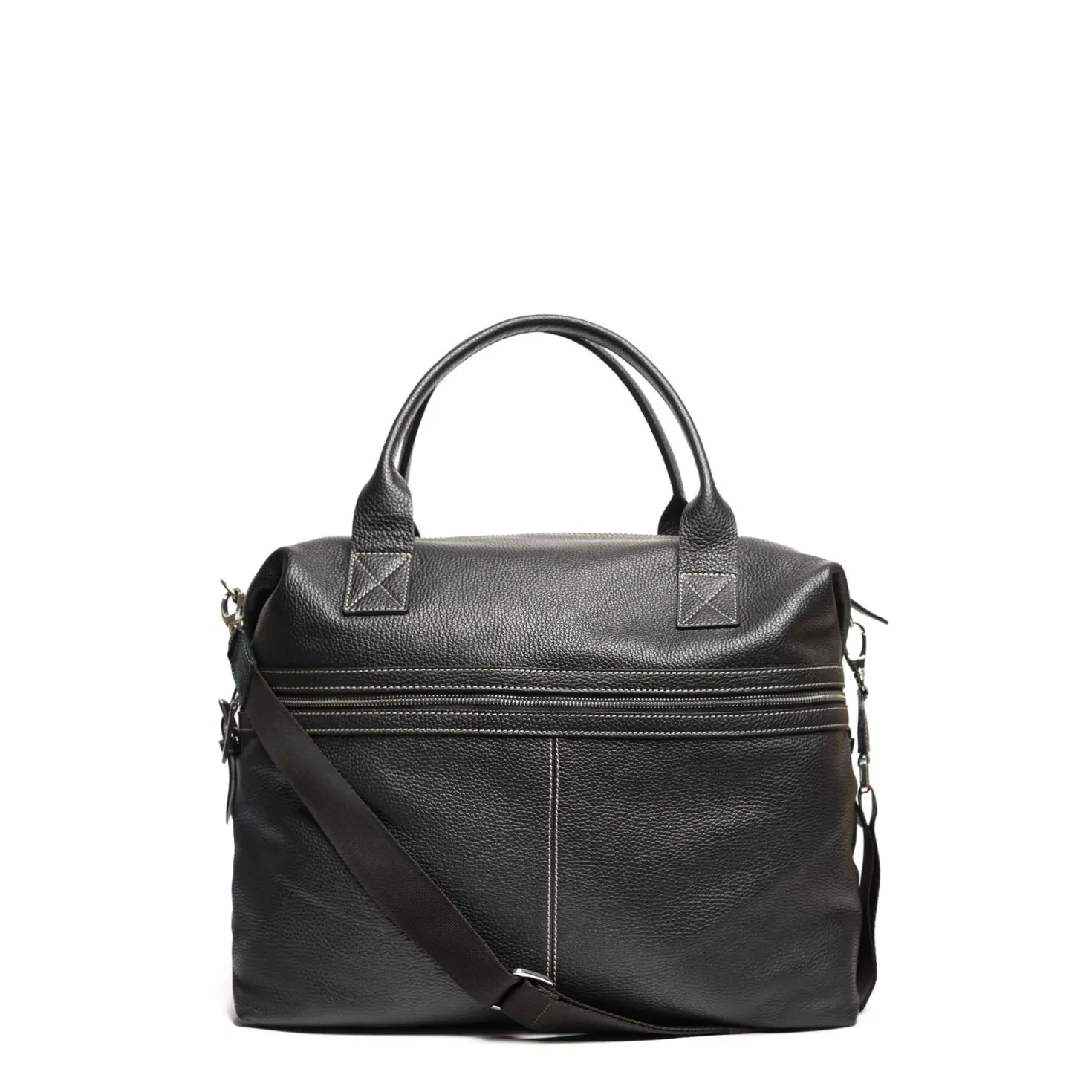 BORSA DA VIAGGIO NERA In pelle martellata