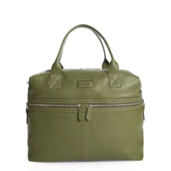BORSA DA VIAGGIO VERDE OLIVA In pelle martellata