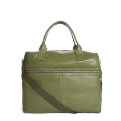 BORSA DA VIAGGIO VERDE OLIVA In pelle martellata