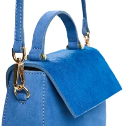 BORSA MINI CLEO BLUETTE In camoscio e cavallino