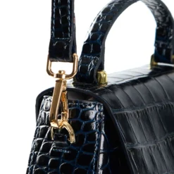 BORSA MINI CLEO BLU Stampa coccodrillo
