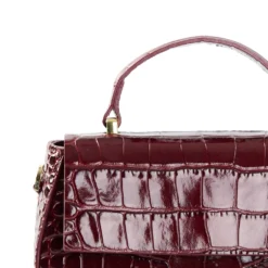 BORSA MINI CLEO BORDEUAUX Stampa coccodrillo