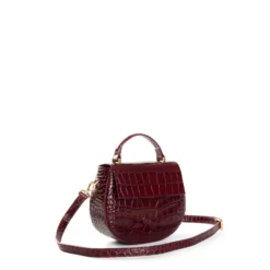 BORSA MINI CLEO BORDEUAUX Stampa coccodrillo