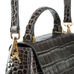 BORSA MINI CLEO GRIGIA Stampa coccodrillo