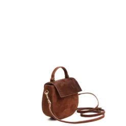 BORSA MINI CLEO MARRONE In camoscio e cavallino