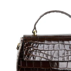 BORSA MINI CLEO MARRONE SCURO Stampa coccodrillo