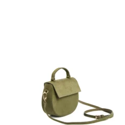 BORSA MINI CLEO VERDE OLIVA In camoscio e cavallino