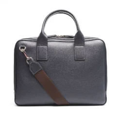 BORSA PORTA PC BLU In pelle martellata