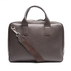 BORSA PORTA PC MARRONE SCURO In pelle martellata