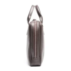 BORSA PORTA PC MARRONE SCURO In pelle martellata