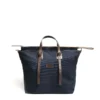BORSA WEEKEND BLU SCURO In tela con rifinitute in pelle
