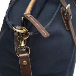 BORSA WEEKEND BLU SCURO In tela con rifinitute in pelle
