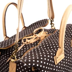 BORSA WEEKEND DESTRUTTURATA MARRONE SCURO Pois