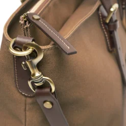BORSA WEEKEND MARRONE SCURO In tela con rifiniture in pelle