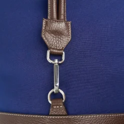 BORSONE GIAN MIDI BLU SCURO E TESTA MORO In canvas e pelle
