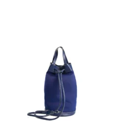 BORSONE GIAN MIDI BLU SCURO In tela e pelle