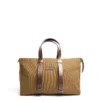 BORSONE WEEKEND MARRONE CHIARO In tela con rifiniture in pelle