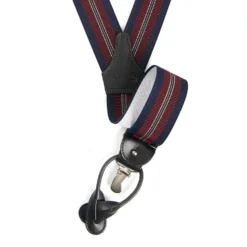BRETELLE EM BLU SCURO E BORDEAUX Rigata