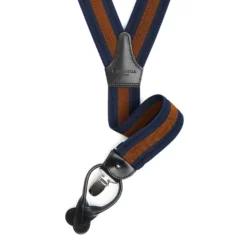 BRETELLE EM BLU SCURO E MARRONE CHIARO Rigata