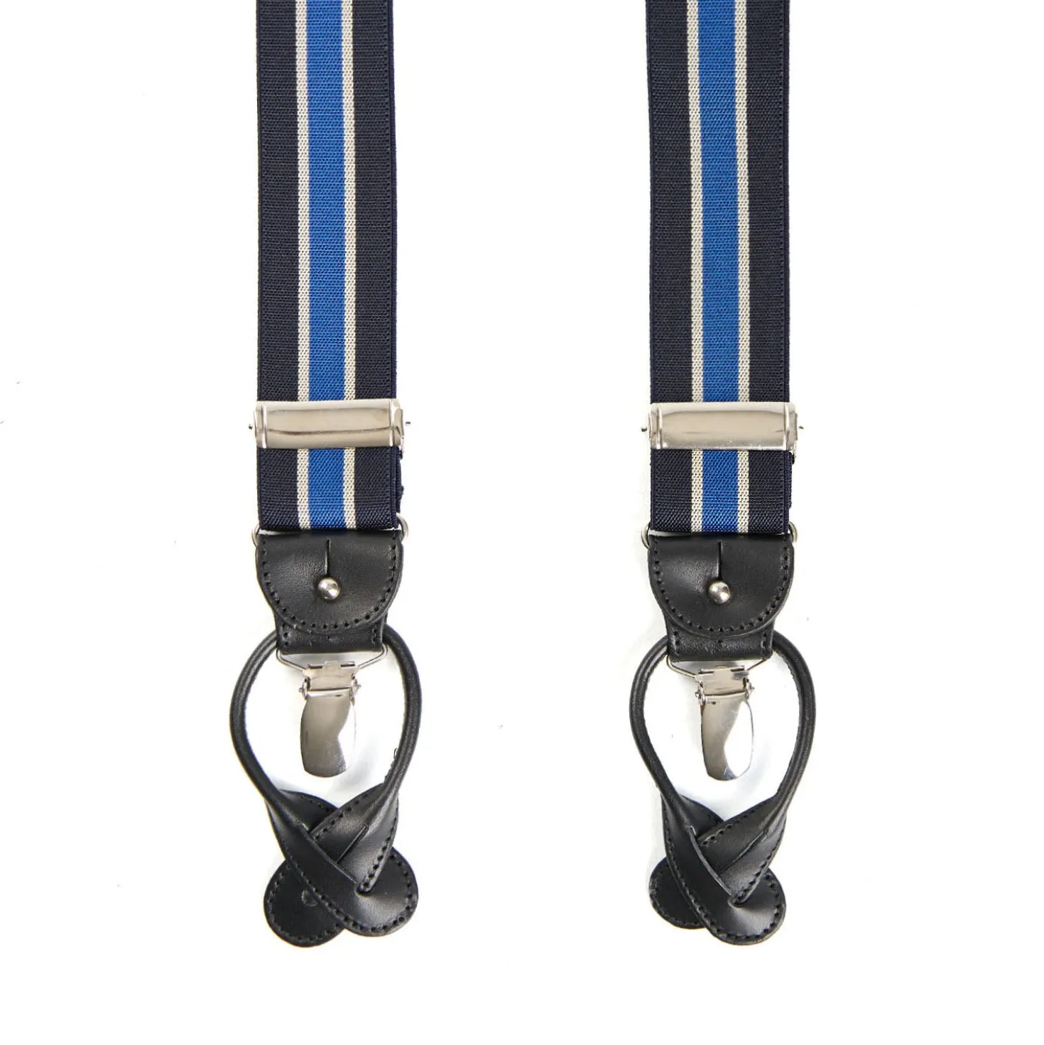 BRETELLE EM RIGATE Blu scuro e azzurro