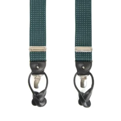 BRETELLE EM VERDE SCURO Micro pois bianco