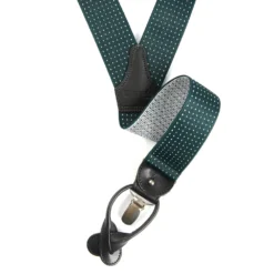 BRETELLE EM VERDE SCURO Micro pois bianco