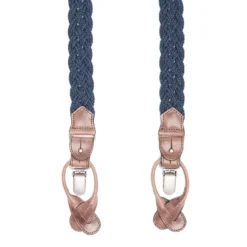 BRETELLE INTRECCIATE BLU In cotone