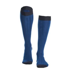 CALZE LUNGHE BICOLORE BLUETTE E BLU IN COTONE Tinta unita