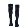 CALZE LUNGHE BLU SCURO IN COTONE Microfantasia fiore