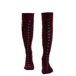 CALZE LUNGHE BORDEAUX IN COTONE Microfantasia fiore