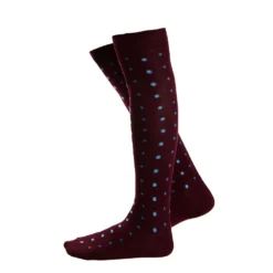 CALZE LUNGHE BORDEAUX IN COTONE Microfantasia fiore