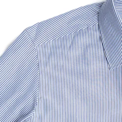 CAMICIA CLASSICA A RIGHE BIANCO E BLU SLIM In cotone popeline