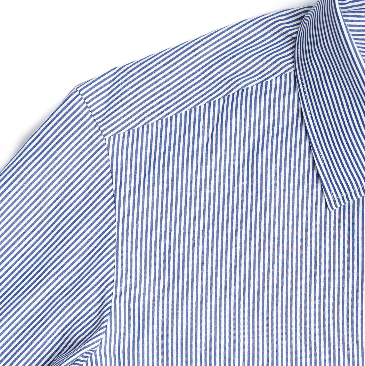 CAMICIA CLASSICA A RIGHE BIANCO E BLU SLIM In cotone popeline