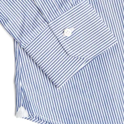 CAMICIA CLASSICA A RIGHE BIANCO E BLU SLIM In cotone popeline