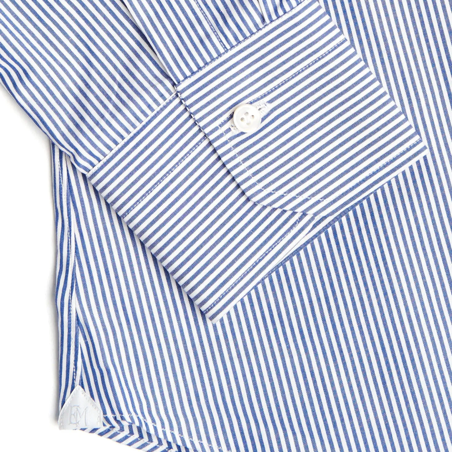CAMICIA CLASSICA A RIGHE BIANCO E BLU SLIM In cotone popeline