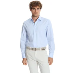 CAMICIA CLASSICA AZZURRA REGULAR In cotone popeline