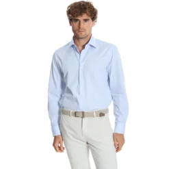 CAMICIA CLASSICA AZZURRA REGULAR In cotone popeline