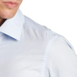 CAMICIA CLASSICA AZZURRA SLIM In cotone popeline