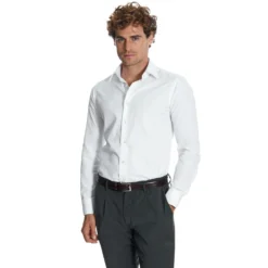 CAMICIA CLASSICA BIANCA SLIM In cotone popeline