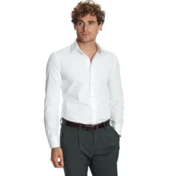 CAMICIA CLASSICA BIANCA SLIM In cotone popeline
