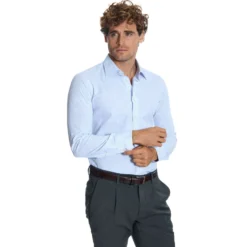 CAMICIA CLASSICA DOPPIA RIGA SLIM In cotone popeline