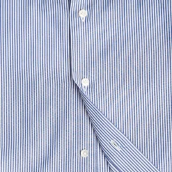 CAMICIA CLASSICA RIGHE BIANCO E BLU REGULAR In cotone popeline