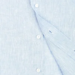 CAMICIA IN LINO AZZURRA Con bottoni in madreperla